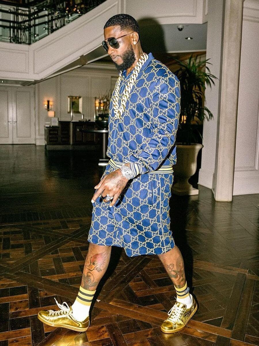 Rapper gucci mane in a full gucci outfit