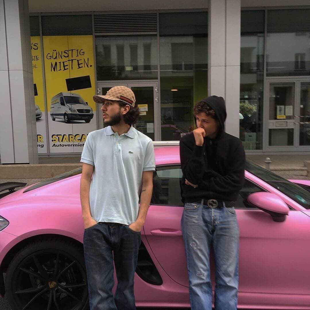 German rap artists rb and Pashanim wearing their gucci cap and belt