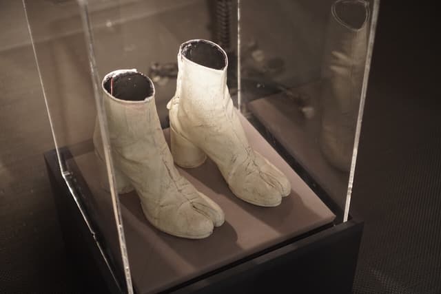 perhaps the most iconic margiela piece: the tabi boot from ss90