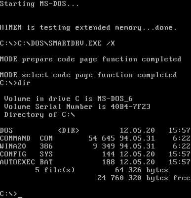 a typical operating system in the 1980s